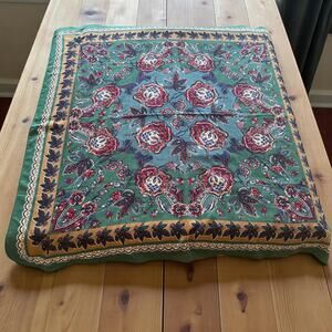 Vintage Laura Ashley Wool Floral Textile 45x45 Made in Great Britain 1980s READ